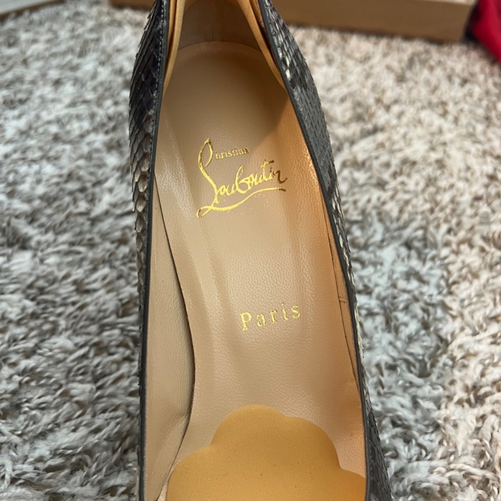 Christian Louboutin Python Platform Pumps - Grey/Black EU 37 - Picture 9 of 9